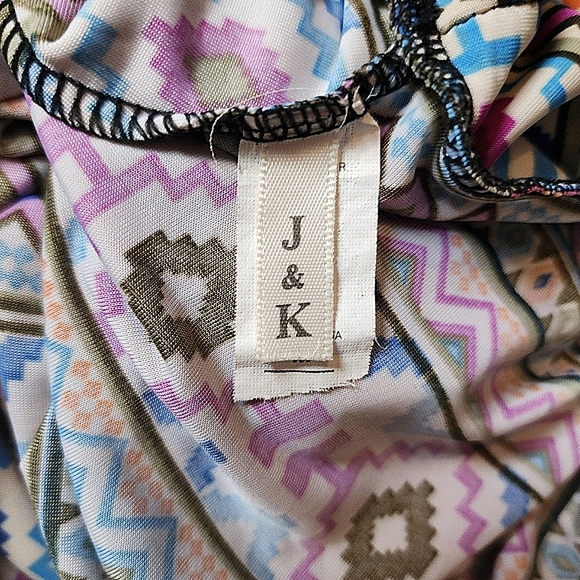 J&K Boho Lo-fi Vintage Tribal Abstract Geometric Hippie Striped Maxi Skirt - Picture 3 of 4